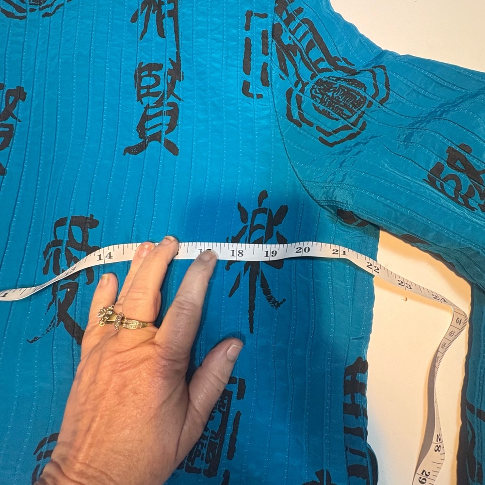 vintage Joni B Oriental Style Jacket featuring a turquoise black large Asian - Picture 9 of 12